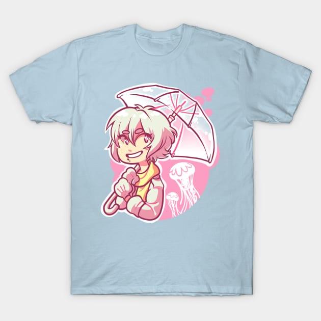 Jellyfish Umbrella T-Shirt by whitekitestrings